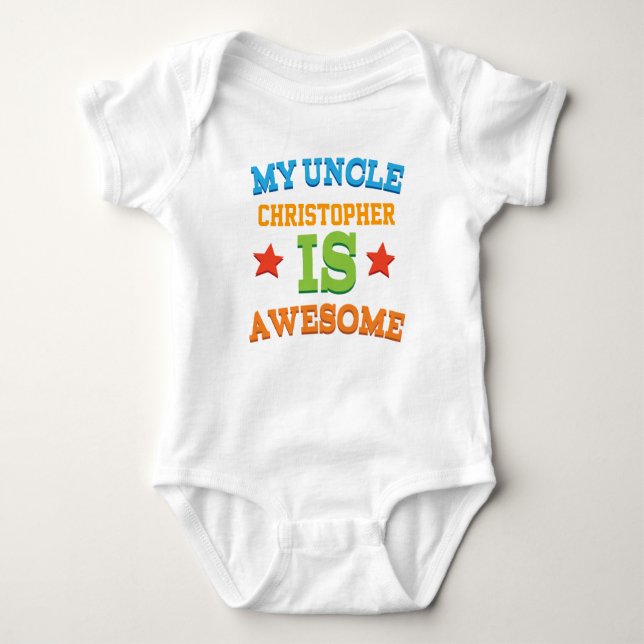 My Uncle Is Awesome personalized nephew Baby Bodysuit (Front)
