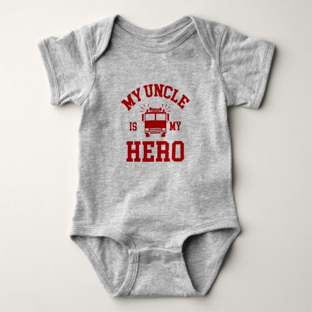 My Uncle Is My Hero Baby Bodysuit (Front)