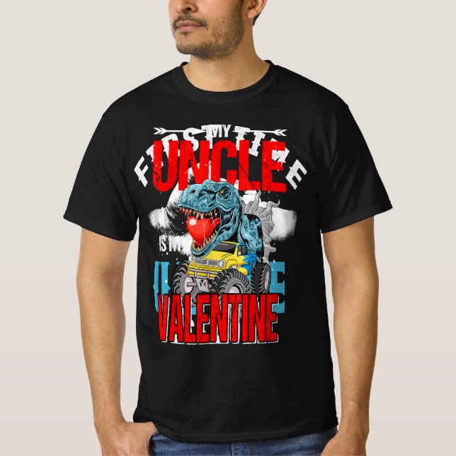 My Uncle Is My Valentine Dinosaur T-Shirt (Front)