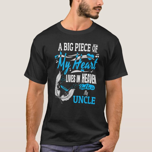 My Uncle Lives In Heaven  Memorial Day Niece Nephe T-Shirt (Front)