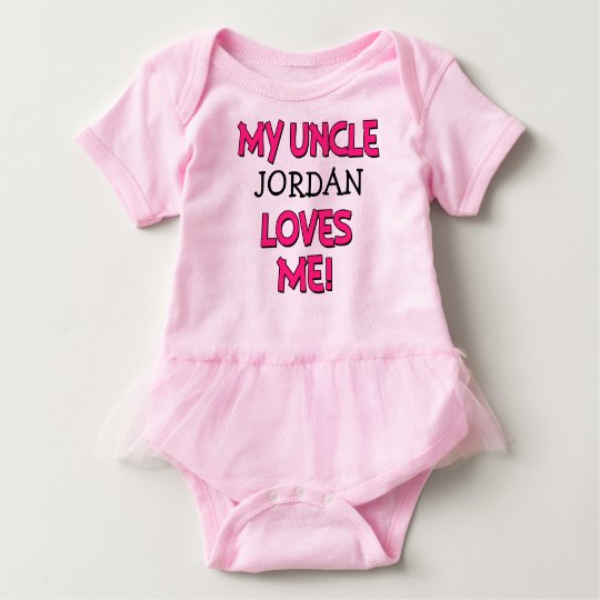 My Uncle Loves Me Custom Niece Shirt Baby Girl Baby Bodysuit Zazzle Com