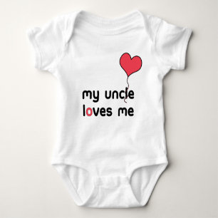 My Uncle loves me red Heart Balloon Baby Bodysuit