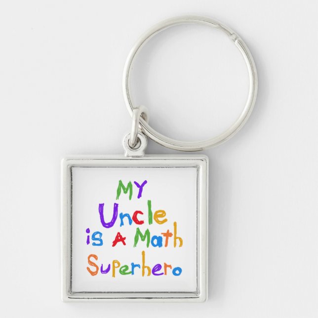 My Uncle Math Superhero T-shirts and Gifts Keychain (Front)