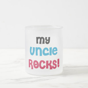 My Uncle Rocks T-shirts and Gifts Frosted Glass Coffee Mug