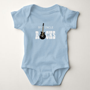 "My Uncle Rocks!" with electric guitar Baby Bodysuit