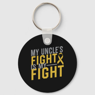 My Uncle's Fight is My Fight Childhood Cancer Awar Keychain