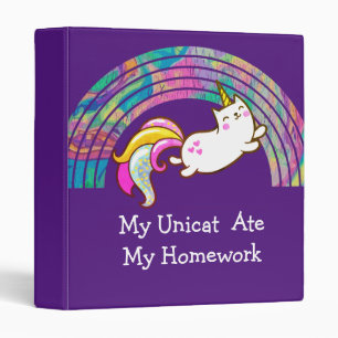 My Uni Cat ate my homework 3 Ring Binder
