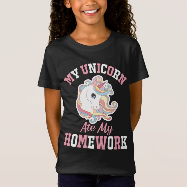 My Unicorn Ate My Homework T-Shirt (Front)