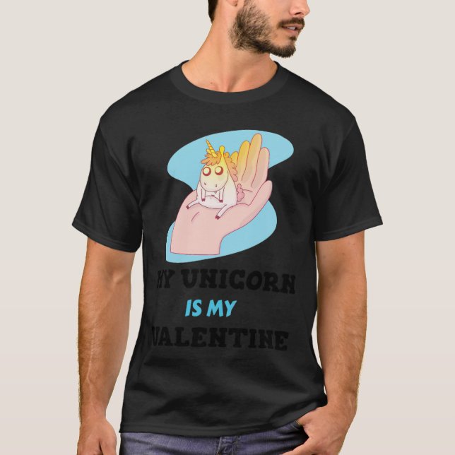 My Unicorn is my Valentine medical corona  T-Shirt (Front)