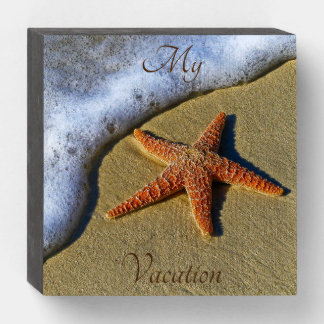 My Vacation Keepsakes Starfish Beach Waves Sand Wooden Box Sign