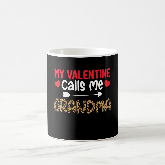 My Valentine Calls Me Grandma Leopard Buffalo Coffee Mug (Center)