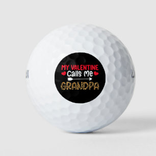 My Valentine Calls Me Grandpa Leopard Buffalo Golf Balls