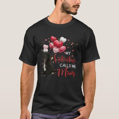 My Valentine Calls Me Mom Black Cockapoo T-Shirt