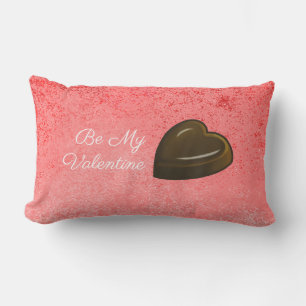 My Valentine Chocolate Heart Lumbar Pillow