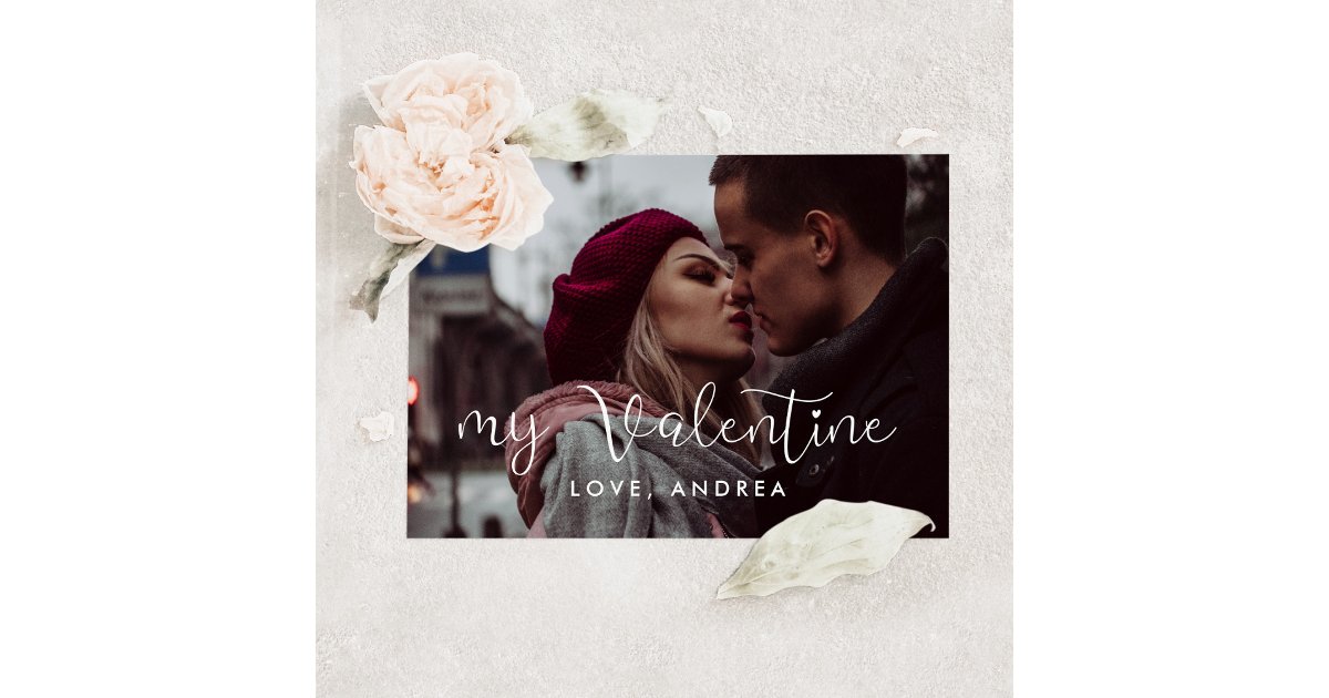 My Valentine cute Valentine's day photo card | Zazzle