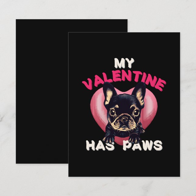 My Valentine has Paws dog lover Note Card (Front/Back)