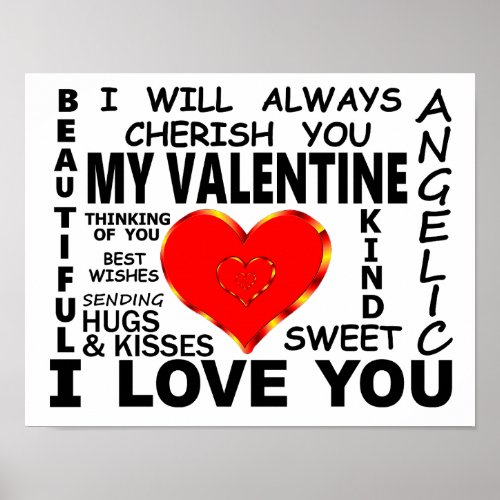 My Valentine I Love You Poster