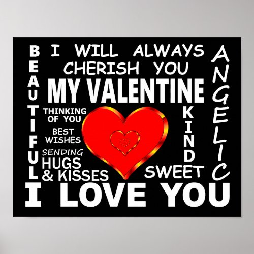My Valentine I Love You Poster