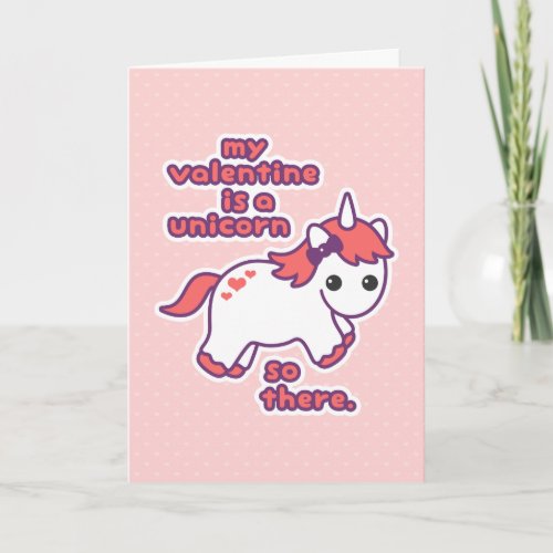 My Valentine is a Unicorn Holiday Card