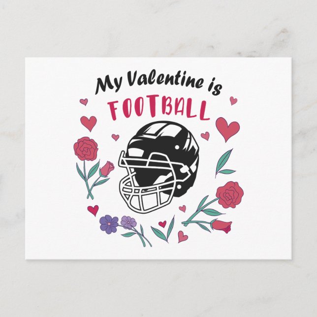 My Valentine is Football Business Card (Front)