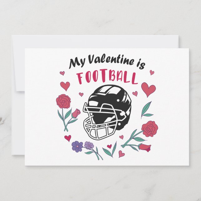 My Valentine is Football Business Card (Front)