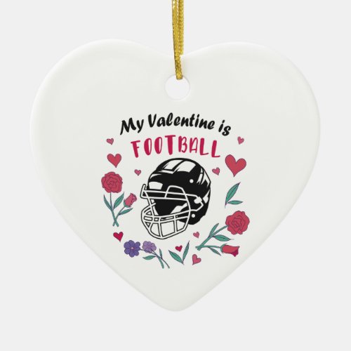 My Valentine is Football Business Card Napkins Ceramic Ornament