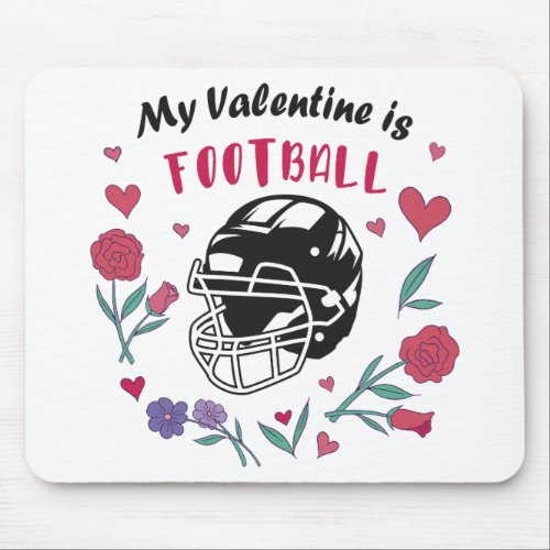 My Valentine is Football Business Card Napkins Mouse Pad