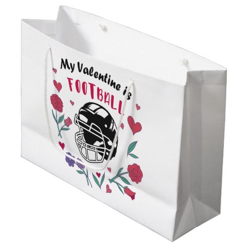 My Valentine is Football Business Card Napkins T_S Large Gift Bag