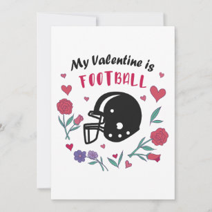 My Valentine is Football Invitation Postcard