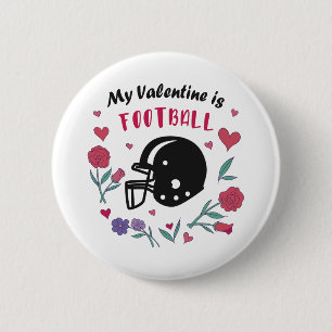 My Valentine is Football Invitation Postcard Button