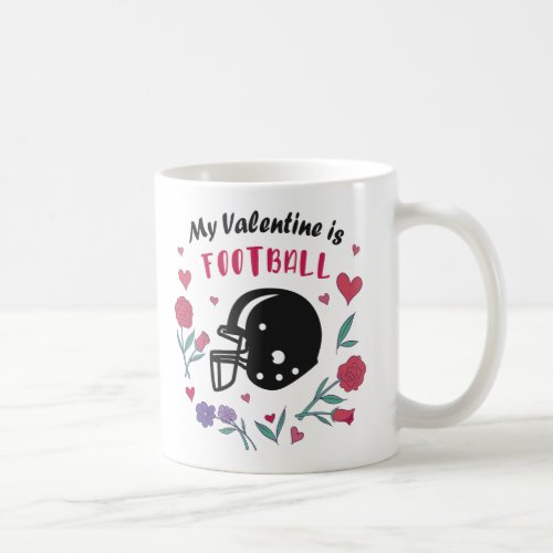 My Valentine is Football Invitation Postcard Coffee Mug
