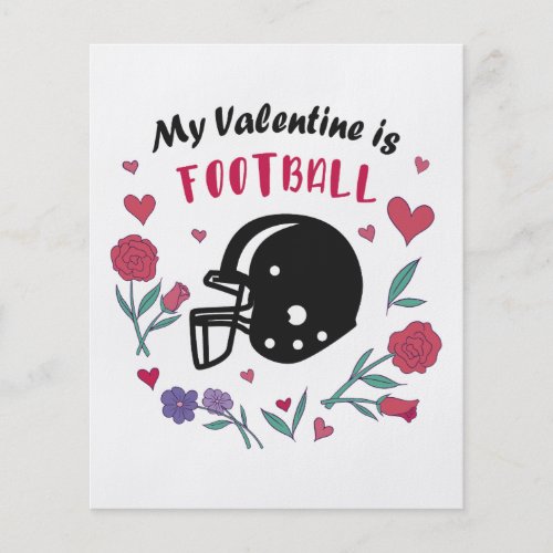 My Valentine is Football Invitation Postcard Flyer