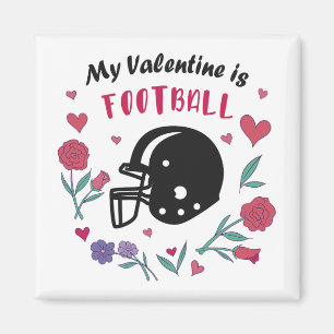 My Valentine is Football Invitation Postcard Magnet