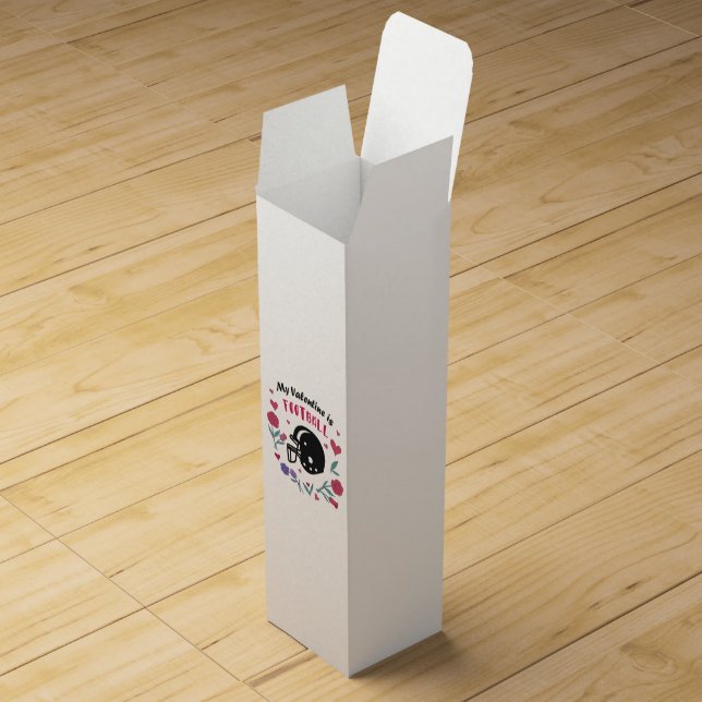 My Valentine is Football Invitation Postcard T-Shi Wine Box (Opened)