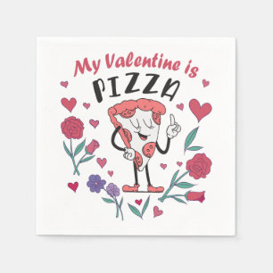 My Valentine is Pizza Invitation Napkins