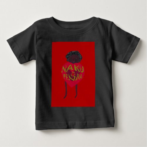 My Valentine love you Nakupenda Kenya Swahili Art Baby T_Shirt