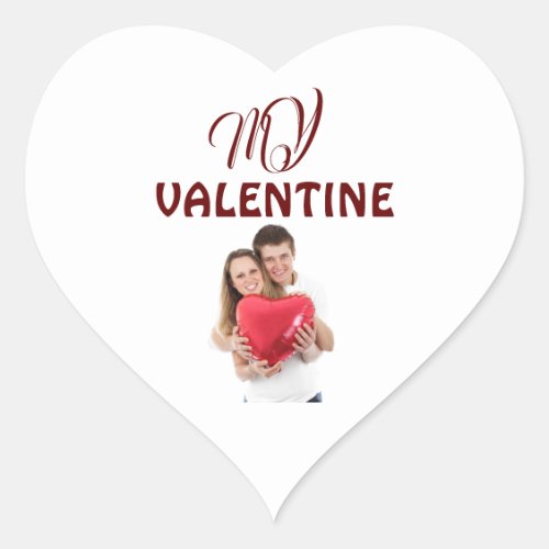 My Valentine Personalized Photo T_Shirt Heart Sticker