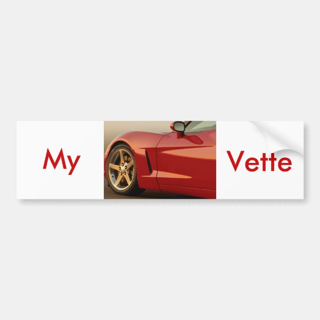 My Valentine Red Corvette Bumper Sticker (Front)