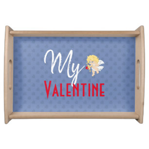 My Valentine Romantic Cupid Valentine's Day Serving Tray