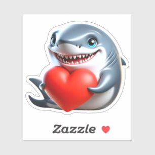 My valentine shark sticker