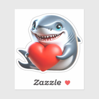 My valentine shark sticker