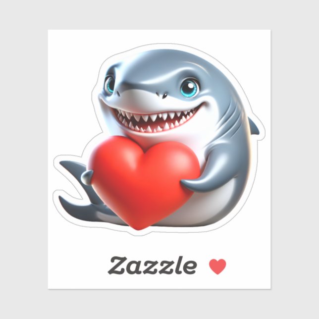 My valentine shark sticker (Sheet)