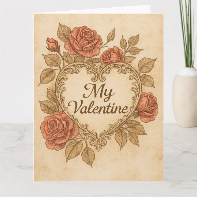 My Valentine Vintage Greeting Card (Front)