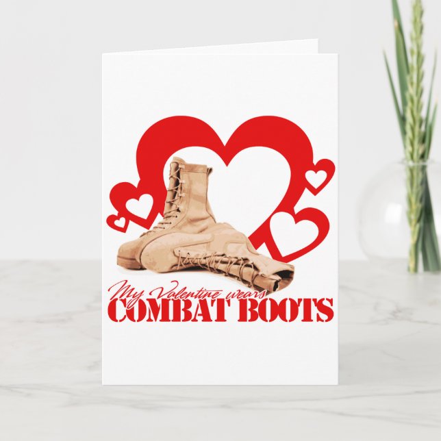 My Valentine wears combat boots Holiday Card (Front)
