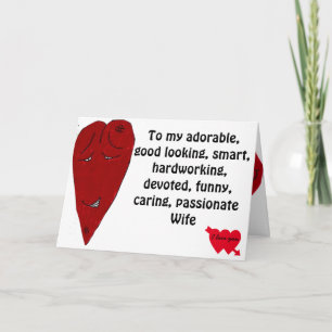 MY VALENTINE WIFE JOKE  CARD