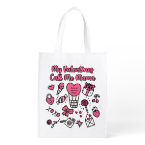 My Valentines Call Me Mama Grocery Bag