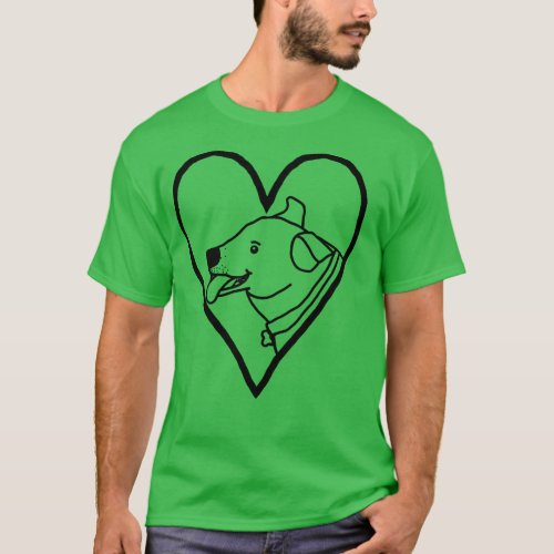 My Valentines Toby Dog Outline T_Shirt