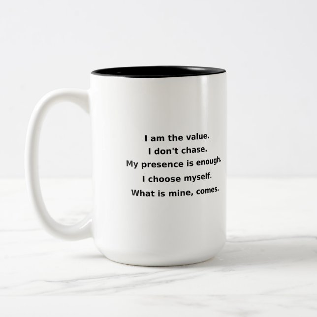 My Value Isn’t Negotiable | Power Self-Love Mug (Left)