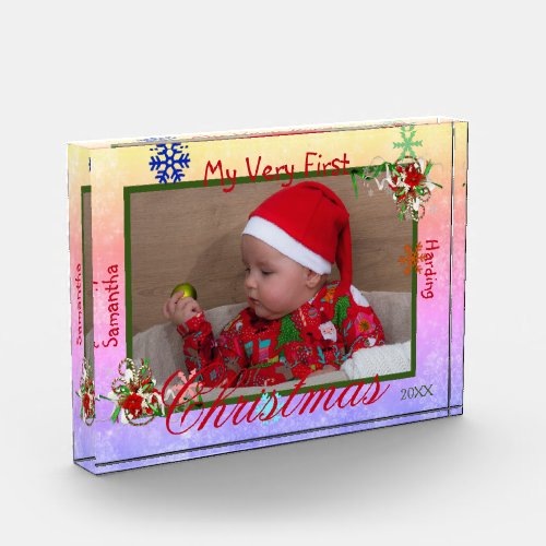 My Very 1st Christmas Baby Personalized Photo Block