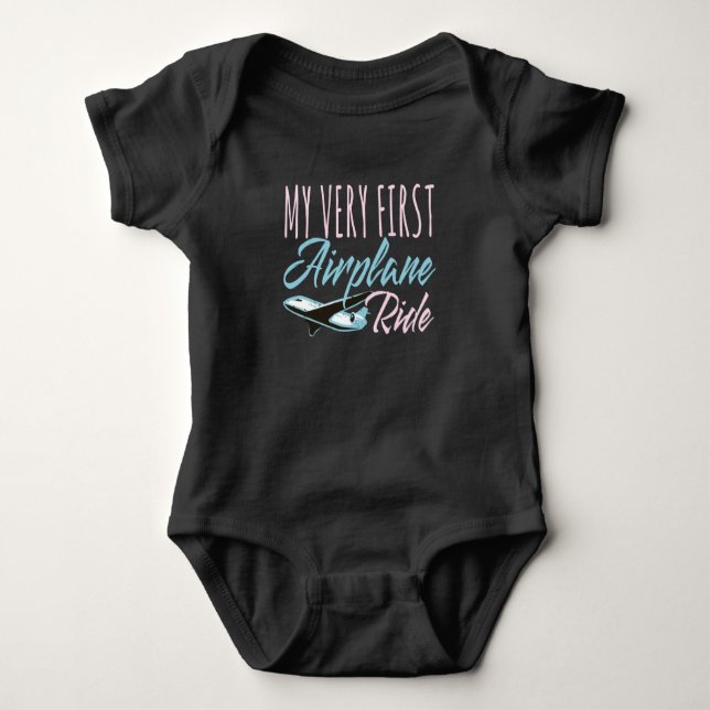 My Very First Airplane Ride Airplane Baby Bodysuit (Front)